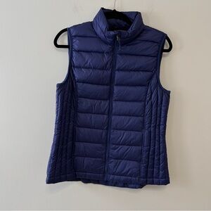 32 Degrees Women's Large Blue Down Puffer Vest Packable Travel Gorpcore Layering
